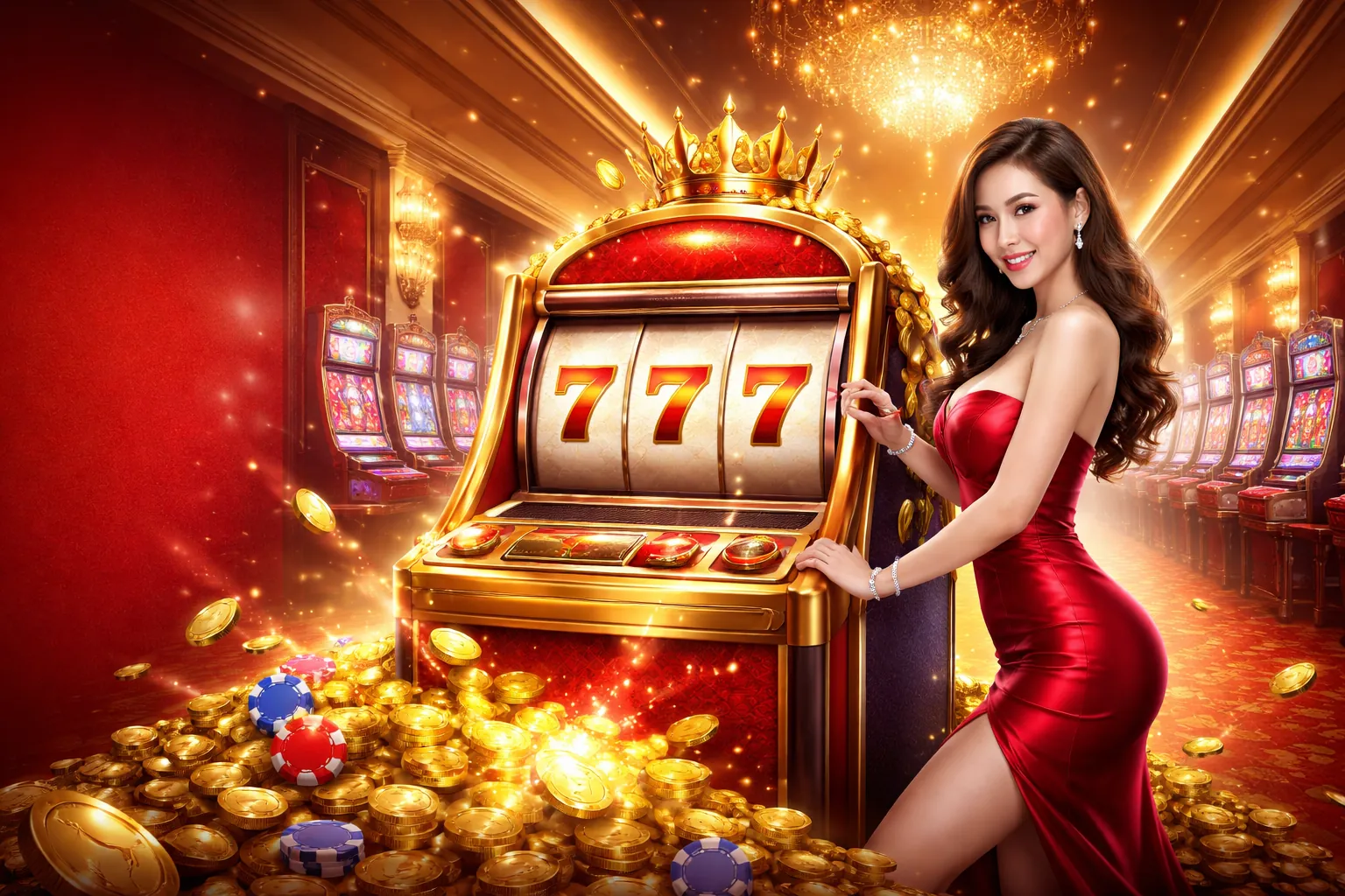 Máy đánh bạc tại iwinclub với tiền vàng và vòng quay may mắn